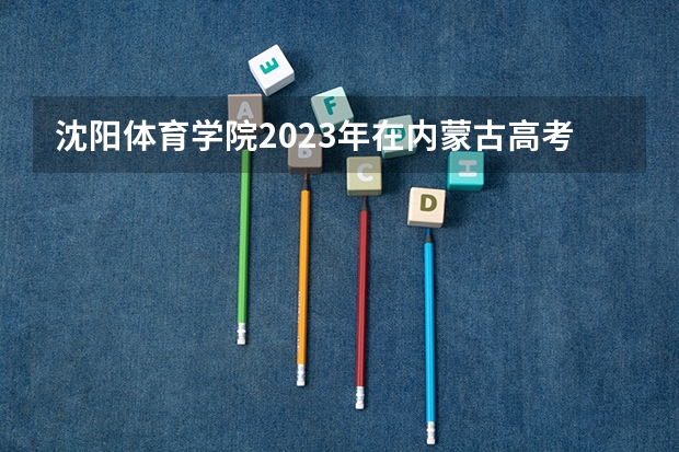 沈阳体育学院2023年在内蒙古高考招生多少人