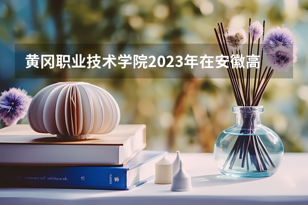 黄冈职业技术学院2023年在安徽高考招生多少人