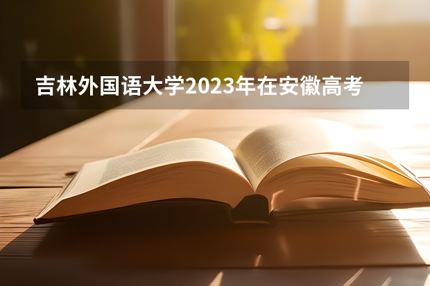 吉林外国语大学2023年在安徽高考招生多少人
