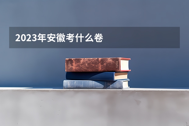 2023年安徽考什么卷