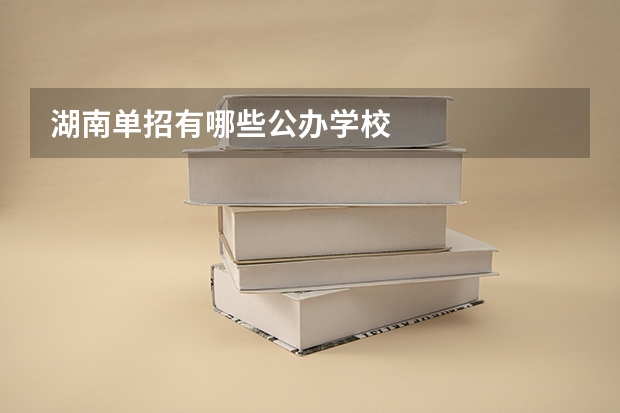 湖南单招有哪些公办学校