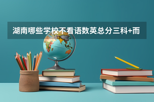 湖南哪些学校不看语数英总分三科+而是看学考总分？