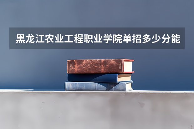 黑龙江农业工程职业学院单招多少分能进？