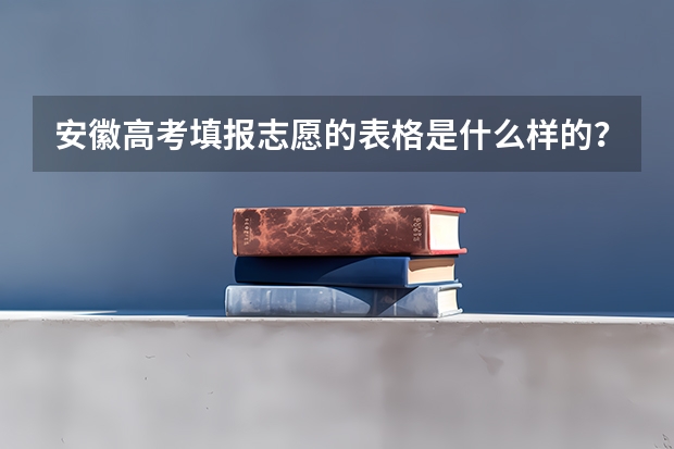 安徽高考填报志愿的表格是什么样的？能发张图片吗？
