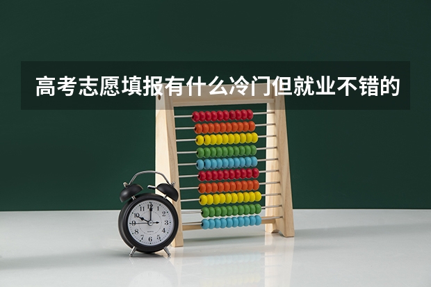 高考志愿填报有什么冷门但就业不错的专业？大家有什么推荐？
