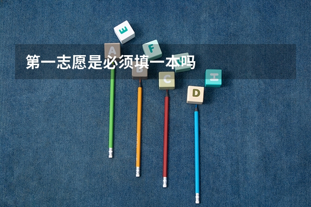 第一志愿是必须填一本吗