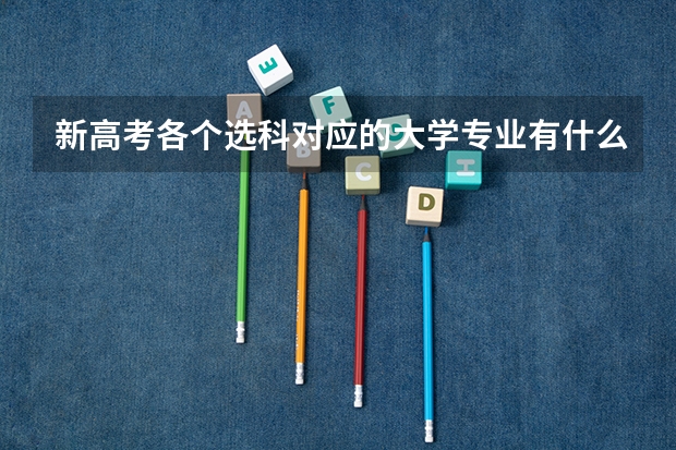 新高考各个选科对应的大学专业有什么