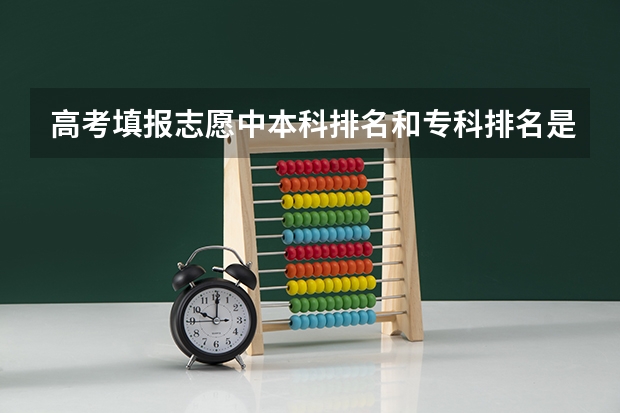 高考填报志愿中本科排名和专科排名是什么意思？比如说我本科排名12万