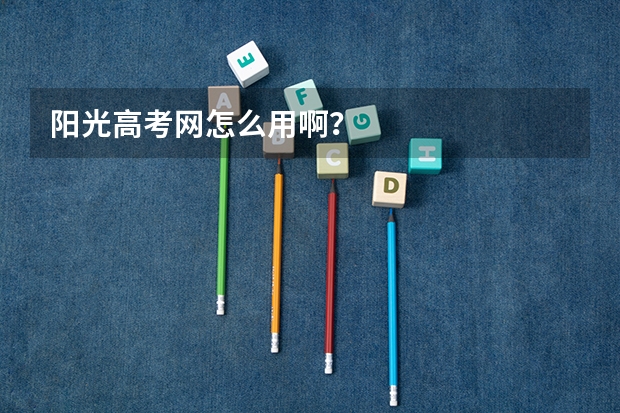 阳光高考网怎么用啊？