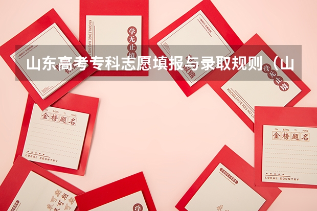 山东高考专科志愿填报与录取规则（山东新高考96个志愿录取规则 山东96个平行志愿录取规则）