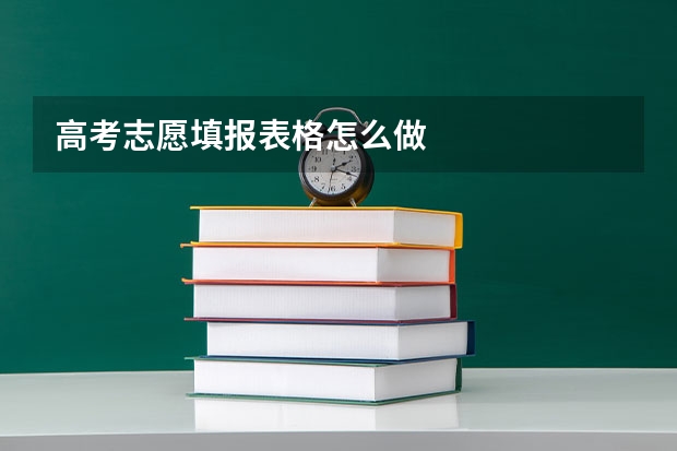 高考志愿填报表格怎么做