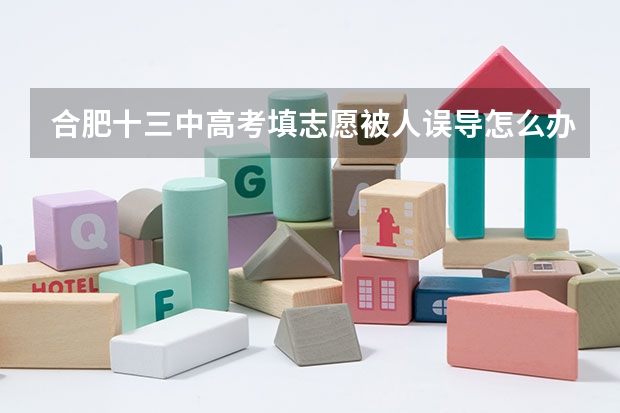 合肥十三中高考填志愿被人误导怎么办