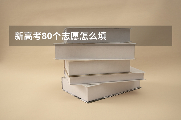 新高考80个志愿怎么填